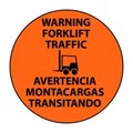 National Marker Co Walk On Floor Sign - Warning Forklift Traffic - Bilingual WFS34